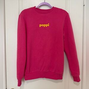 Poppi Pink Crewneck Sweatshirt | Women’s XXS | Graphic Logo Pullover